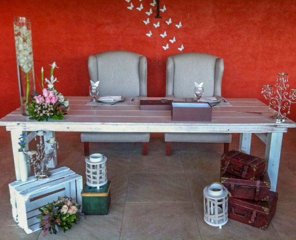 Mesa de Novios estilo vintage en Terraza de La Grana Eventos